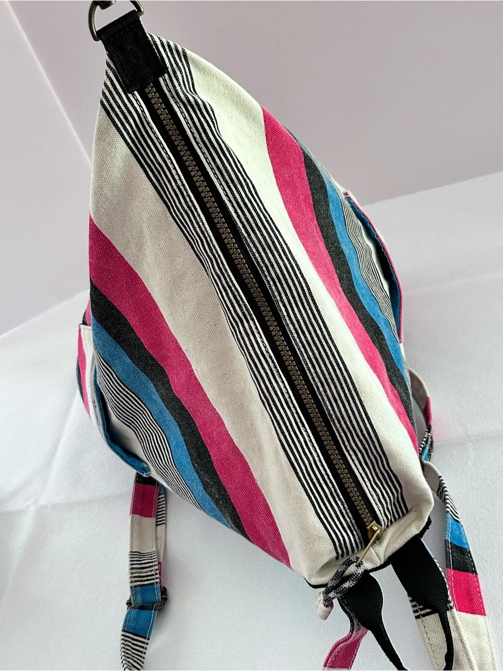 Kavu Free Range Sail Stripe Cotton Canvas Bucket-Style Backpack UNISEX